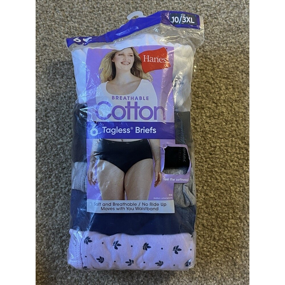 Hanes 6Pairs Women's Brief Underwear Panties Cotton Breathable 3XL/10